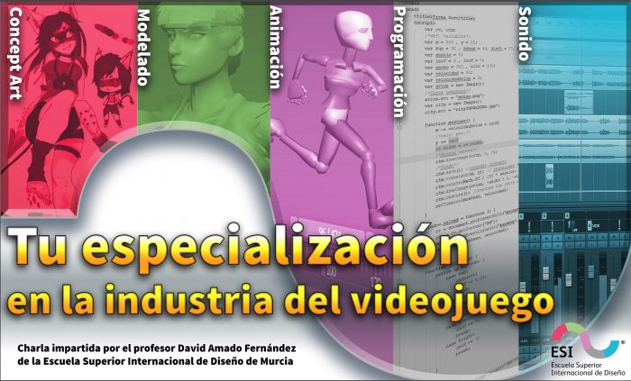 Cartel charla tu especialización en la industria de los videojuegos